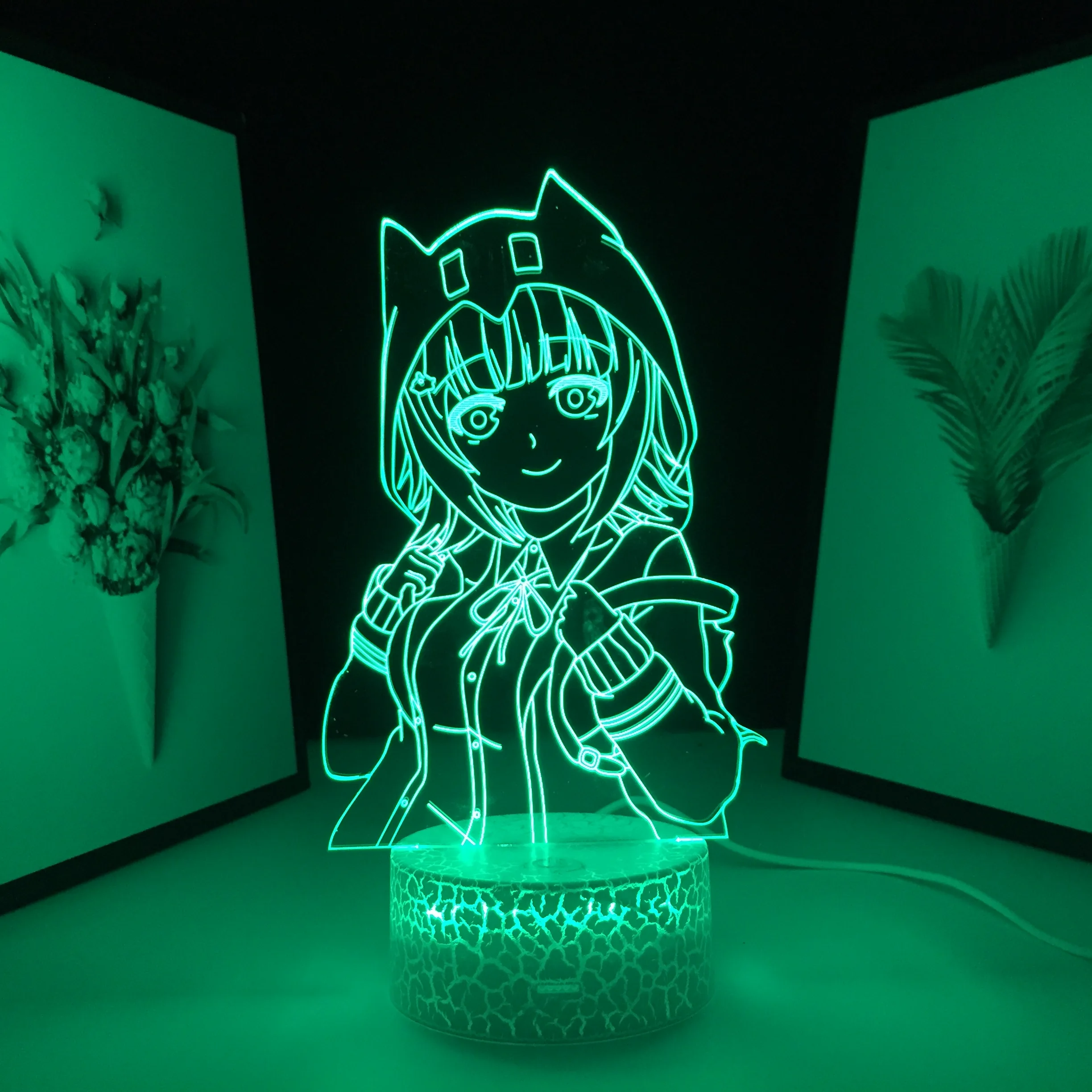 

Chiaki Nanami Anime LED Night Light Danganronpa Chiaki Nanami Lamp for Bedroom Decor Kids Gift Manga Acrylic 3D Lamp Dropship