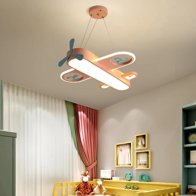 Светодиодная Подвесная лампа Kobuc для мальчиков потолочный светильник розового и