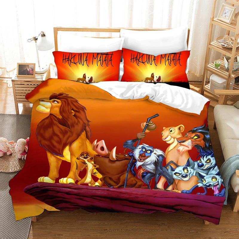 Комплект постельного белья Король Лев двойной размер пододеяльник простыни для