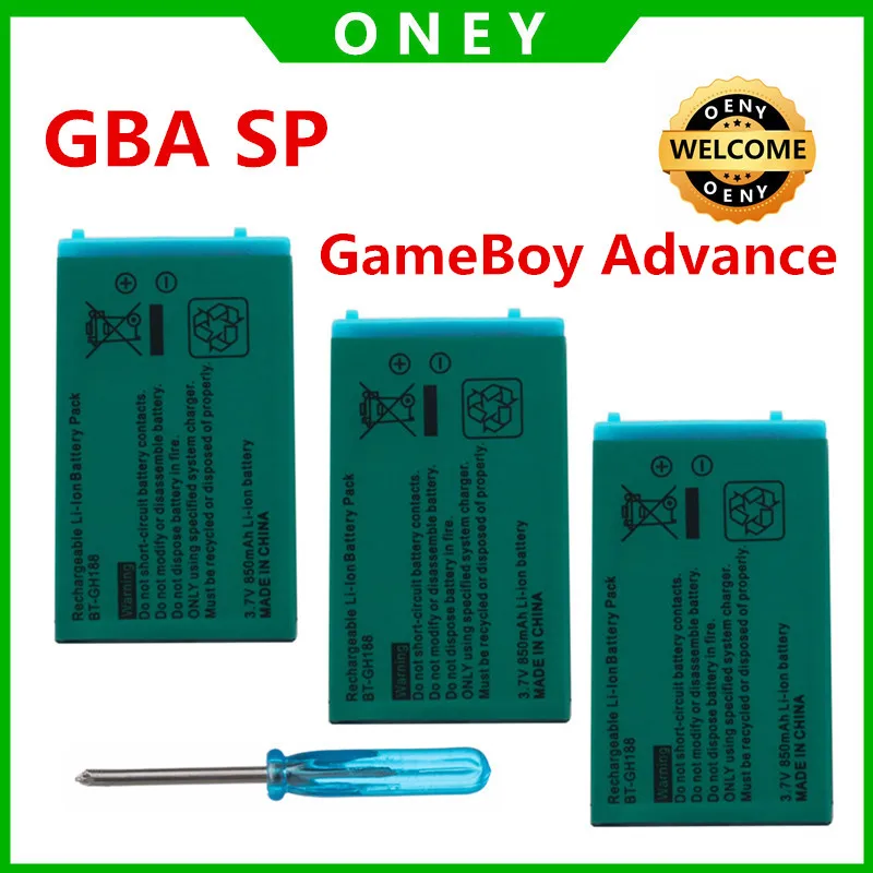OENY 850 мАч для GBA SP аккумуляторная батарея литий-ионный аккумулятор Nintendo Game Boy Advance