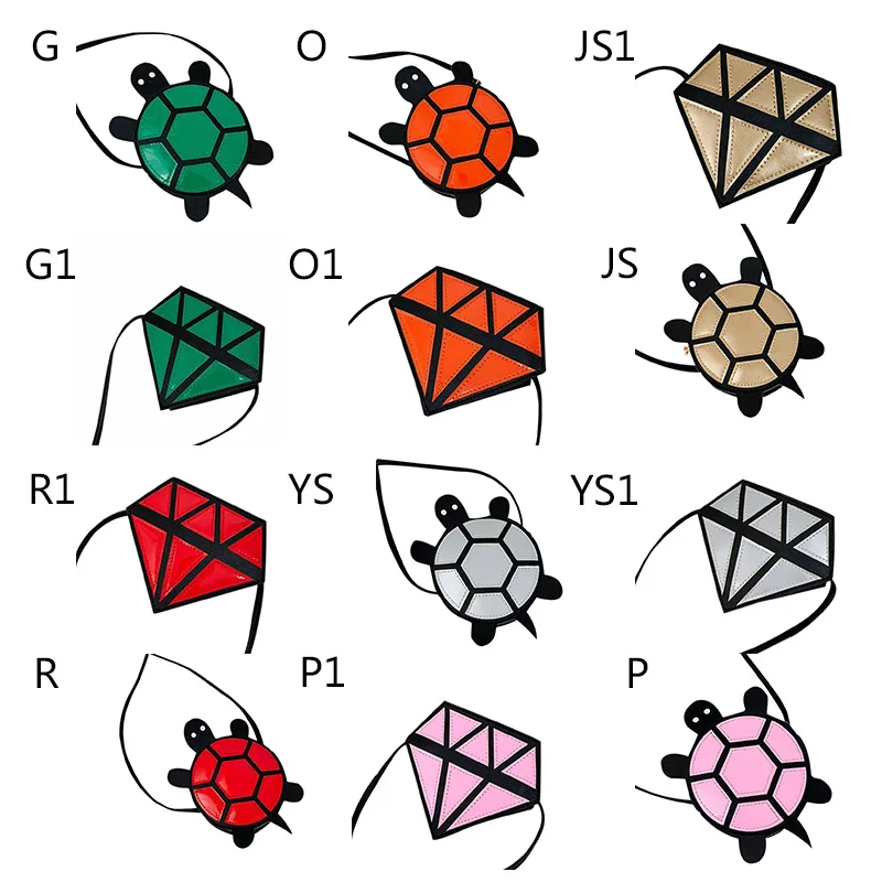 

Children's Cute Turtle Shaped Single Shoulder Bag Fashion Novel Funny Diamond Shaped Crossbody Bag