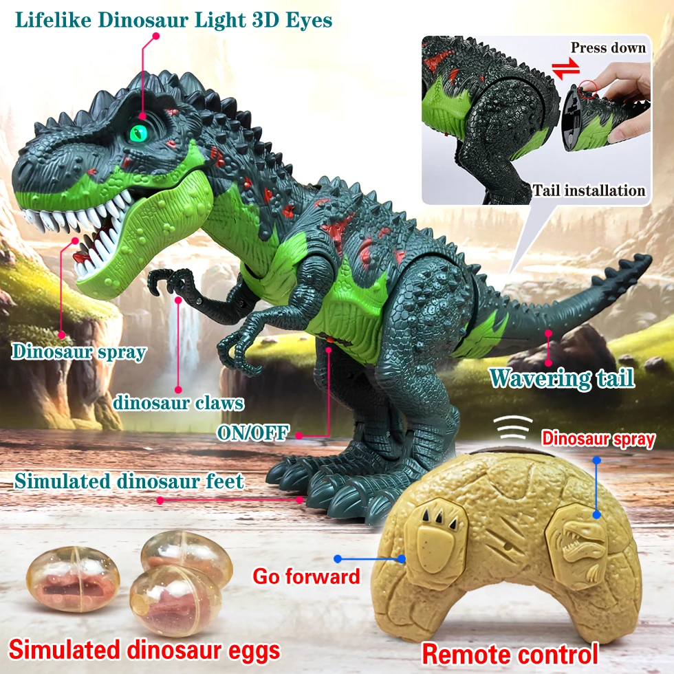 Динозавр RC тираннозавр рекс животное дистанционное управление звук Dinobot электрические ходячие Животные Игрушка музыкальный светильник-спрей детская игрушка