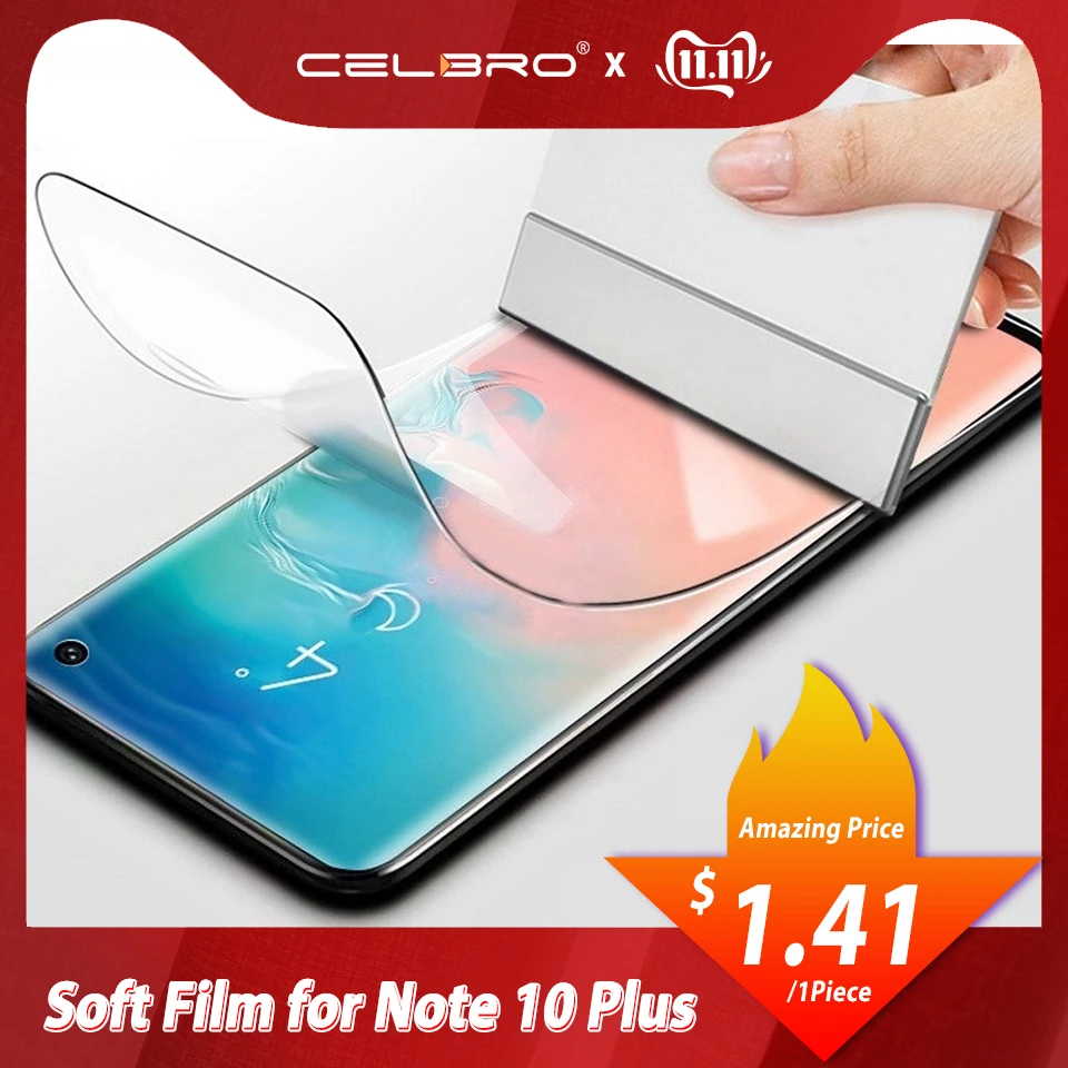 Не закаленное стекло мягкая Гидрогелевая пленка для samsung Galaxy Note 10 Plus S10 Plus Защитная пленка для экрана Note 10+ S10+ защитная пленка