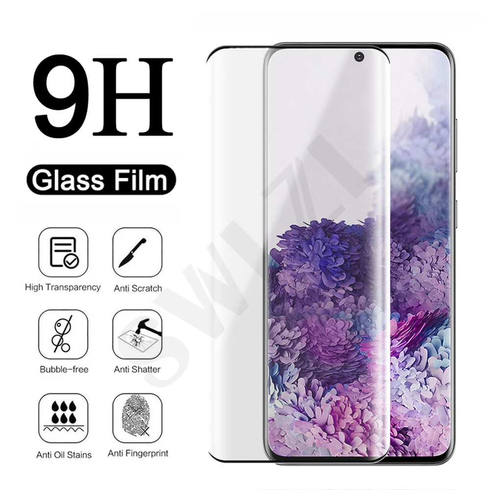 Полная проклейка для Samsung Galaxy S21 ultra plus закаленное стекло S7 edge S8 S9 S10 lite S10E S20 FE
