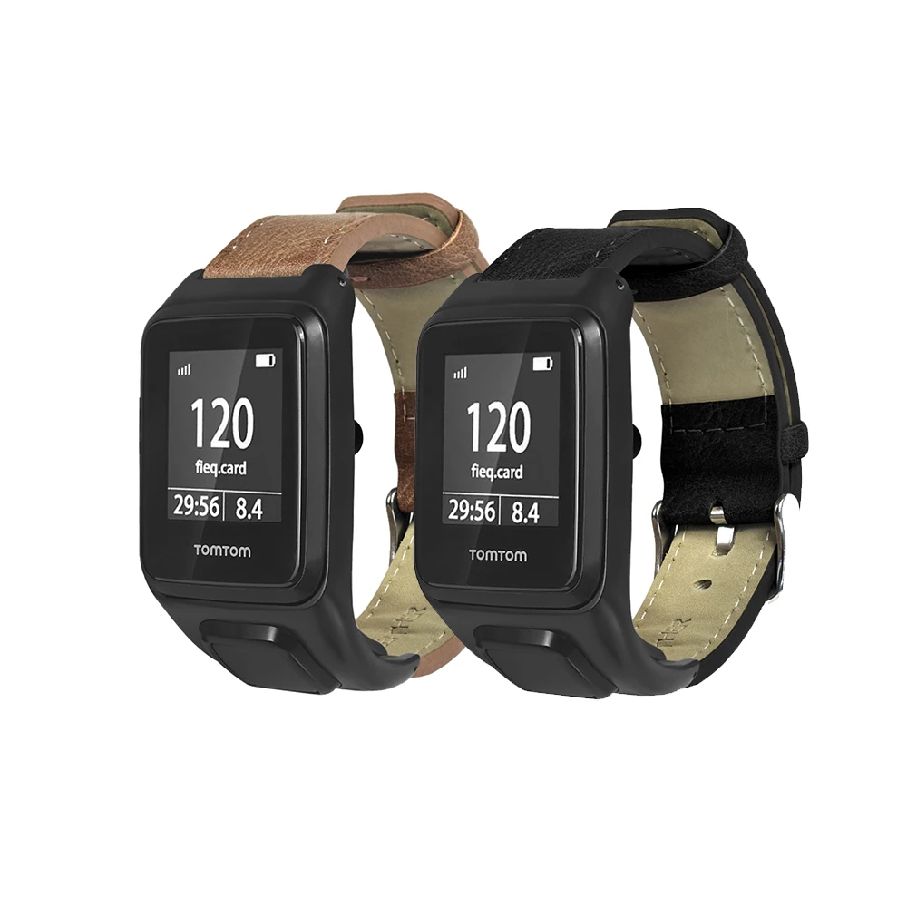 Кожаный ремешок для TomTom Runner2 сменный ремешок для часов TomTom Runner 2 3/Spark 3/Cardio/Music/Adventurer