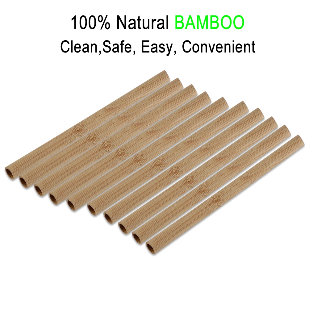 10 шт./компл. Бамбуковая солома многоразовая 20 см органические зеркальные