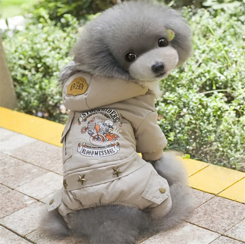 Лучшая плотная зимняя одежда для собак с капюшоном в стиле водителя четыре лапы