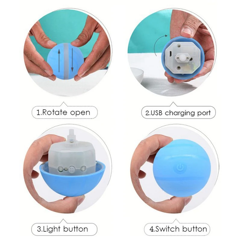 

Pet Electric Toy Ball Magic Roller Dog Cat Toys LED Rolling Flash Ball Toy Activation Automatic Roller Ball 3 Colors
