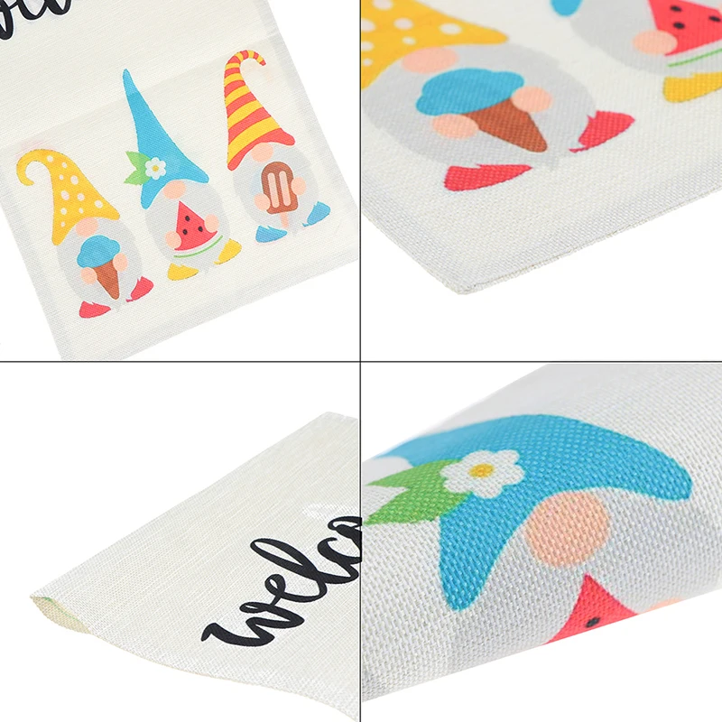 

Summer Welcome Garden Flag 12x18 Inches Gnome Double Sided Vertical Yard Outdoor