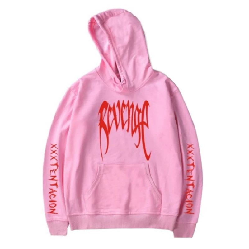 Розовый Хлопок, мужские черные толстовки REVENGE Bad Vibes Forever, мужские толстовки с капюшоном, худи XXXTentacion, толстовки - Цвет: Розовый