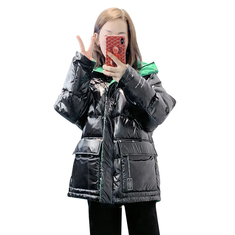 Женский пуховик свободный короткий с принтом корейский стиль 2019|Жилеты и