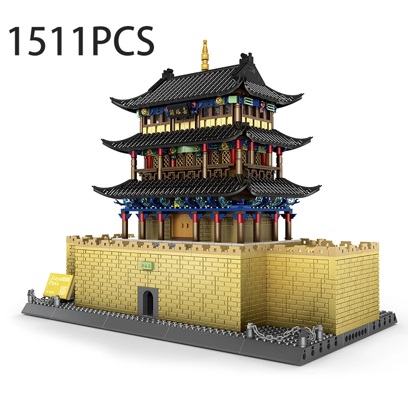 

Chinese Architecture Jiayu Pass Building Blocks World Classic City Model Bricks Creative Educational Toys for Children Gifts