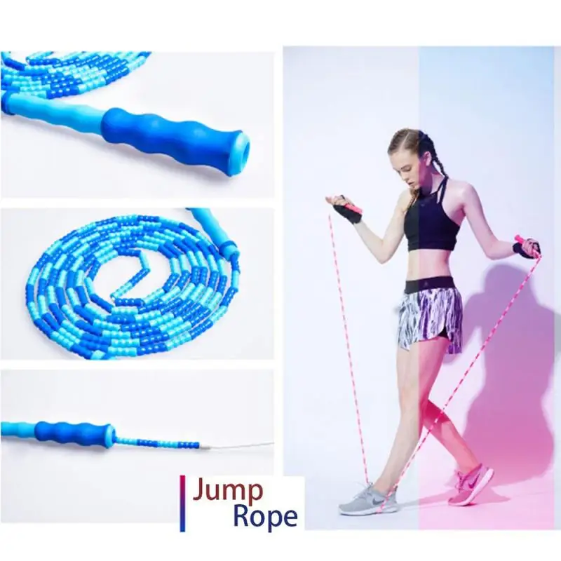 

Nylon TPU Adjustable Jump Rope Soft Beaded Skipping Rope Gym Fitness Home Exercise Slim Body Summer Sport Accessories Dropship