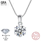 Женское ожерелье из серебра 925 пробы, с муассанитом