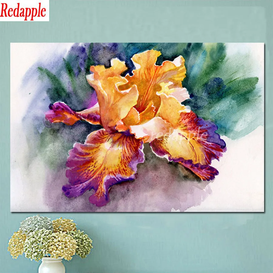 Алмазная живопись вышивка крестиком алмазная полная квадратная круглая цветок