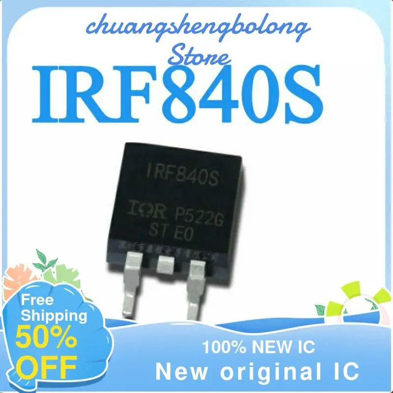 

10-200PCS IRF840STRLPBF IRF840S F840NS 8A 500V New original IC