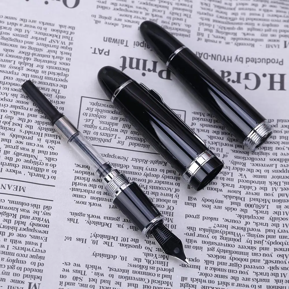 high quality newest  Jinhao 159 Fountain Pen Black And Silver M Nib Thick images - 6