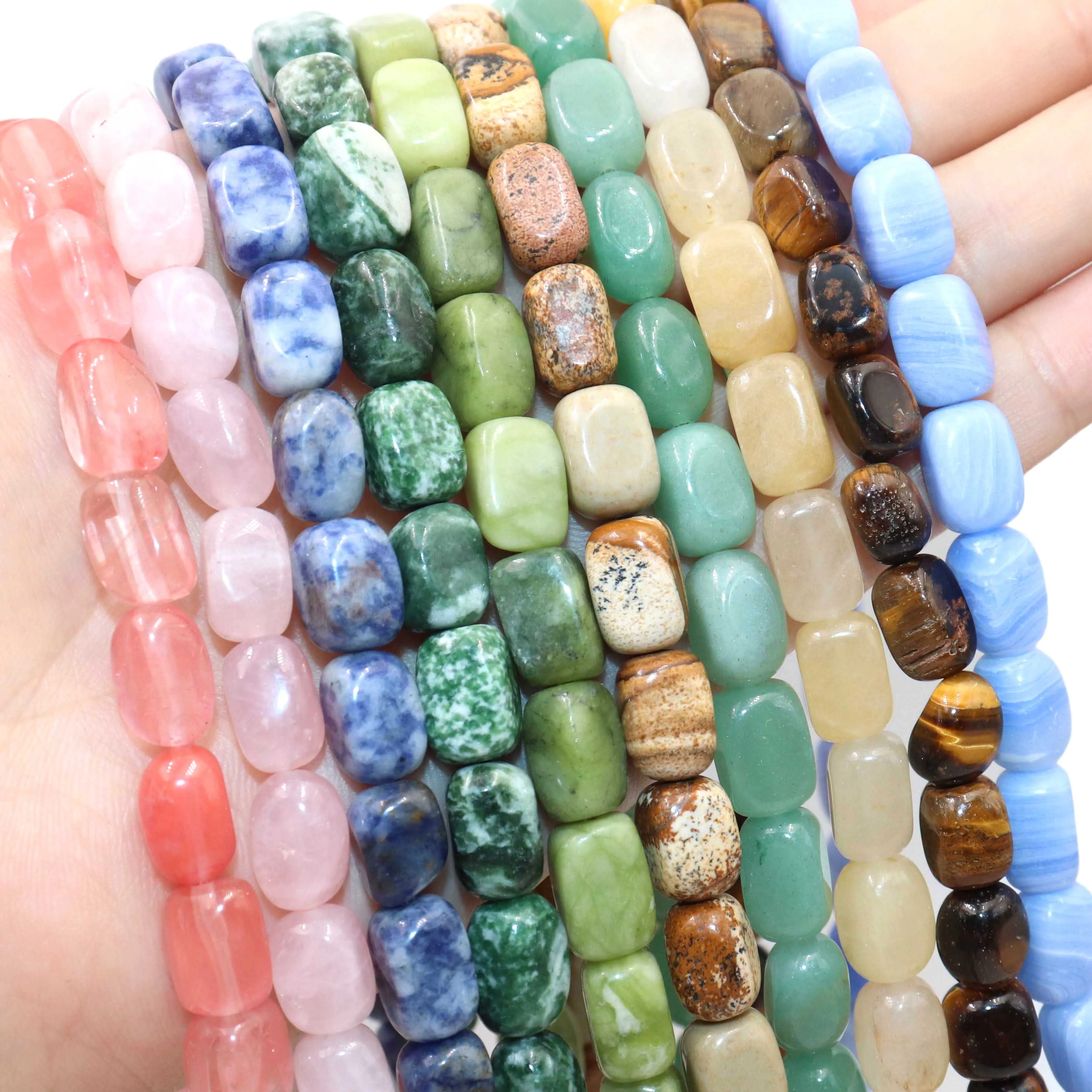

8*12mm Natural Tiger Eye Jades Crystal Stone Square Loose Spacer Beads For Jewelry Making DIY Bracelet Necklace Accessories