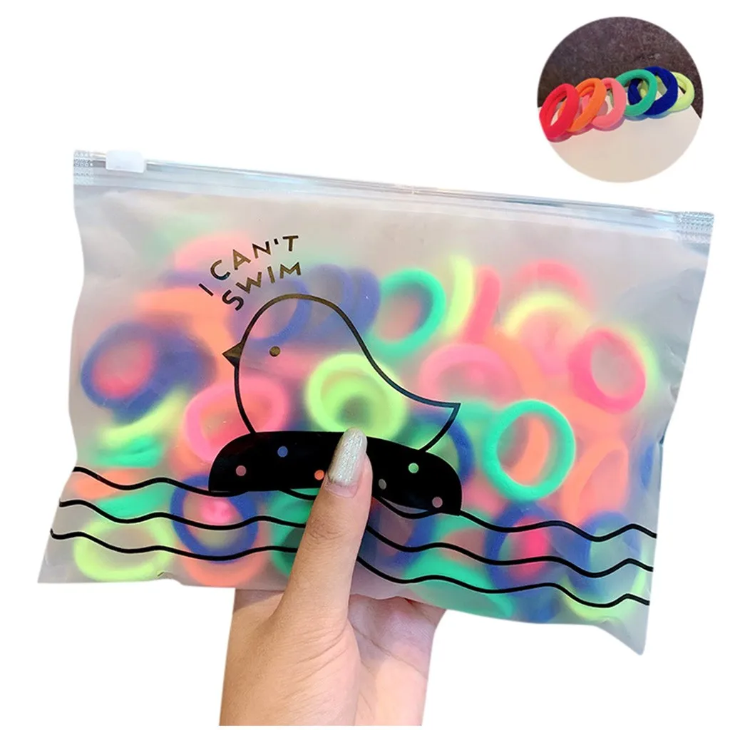 

50/100 pcsPack Girls Colorful Nylon Small Elastic Hair Bands Children Ponytail Holder Rubber Bands Headband Kids Hair