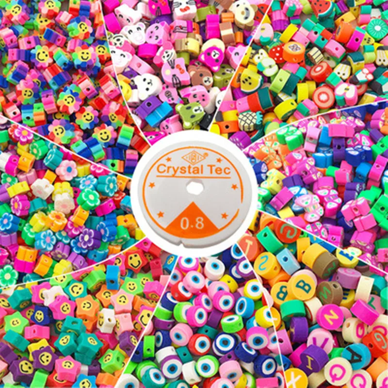 

32Styles 10mm Handmade Polymer Clay Beads for Women Girls Jewelry Making DIY Bracelet Necklace Earring Accessories