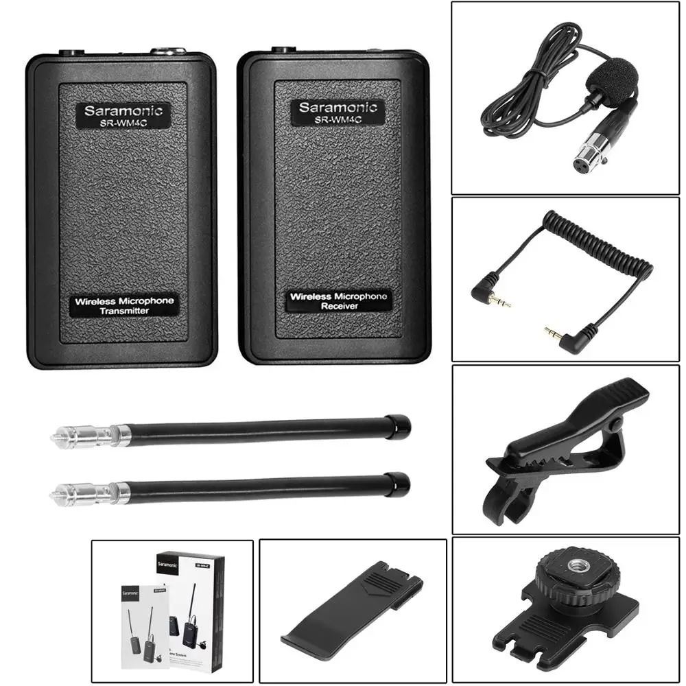 

Saramonic SR-WM4C+ BY-GOC Lavalier Wireless Microphone for GoPro Hero 3/3+/4 Vlog Canon Nikon DSLR Camera Sony Panasonic