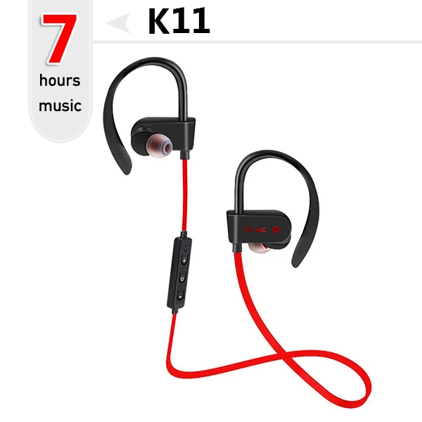 K98 Bluetooth наушники беспроводные наушники bluetooth Спортивная гарнитура стерео бас наушники с микрофоном для телефона - Цвет: K11-Red-7Hour