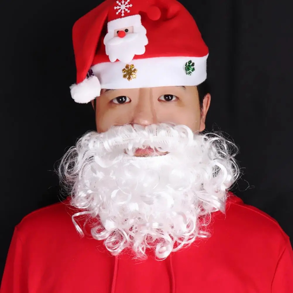 

Christmas Decoration Santa Claus White Beard Fiber Funny Santa Beard Cosplays Costume Supplies