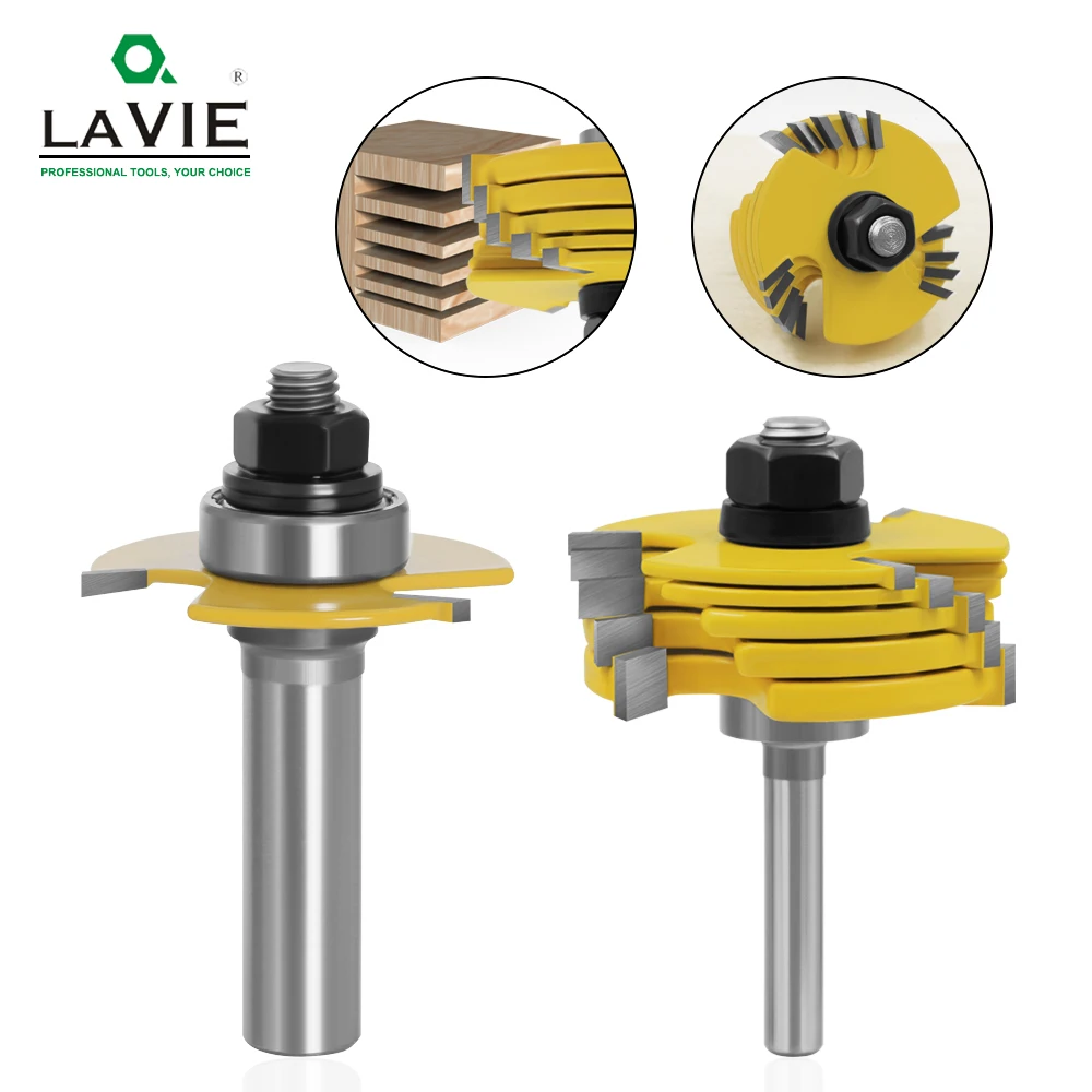 

LAVIE 2pcs 12mm 1/2 Shank Slot Knife Cutters 3 Wing Router Bits Set 7pcs Blade Cemented Carbide Milling Cutter for Wood 03014