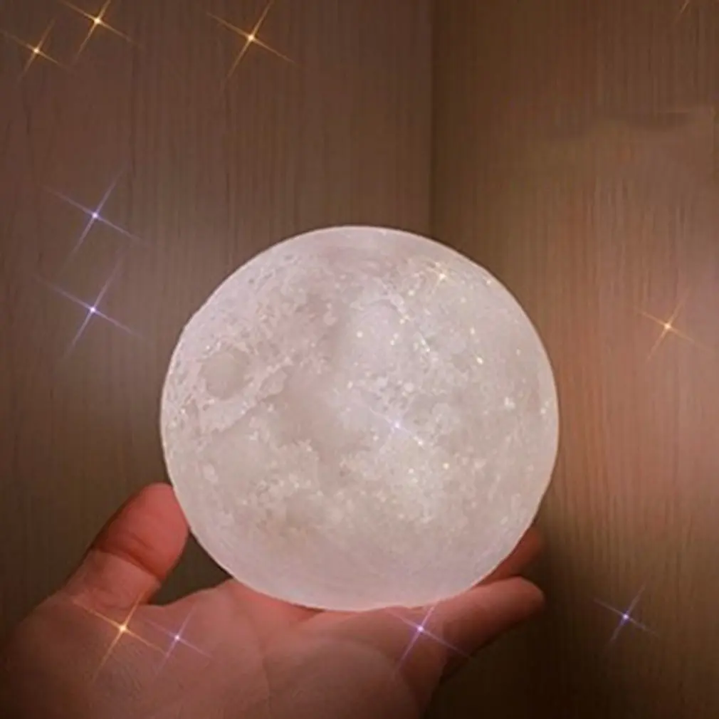 

HOT 2023 Moon Lamp Kids 8cm Night Light Galaxy Lamp LED 3D Star Home Furnishings Light Change Galaxy Light For Gifts With Stand