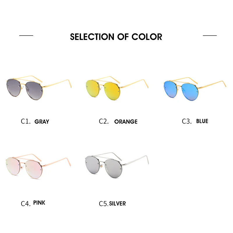 Летние женские солнцезащитные очки винтажные Ретро зеркальные металлические