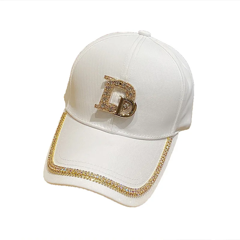 

2020 New Metal Letter M Women Baseball Cap Breathable Mesh Outdoor Adjustable Embroidered Rhinestone D Mark Hats Summer Sunhat