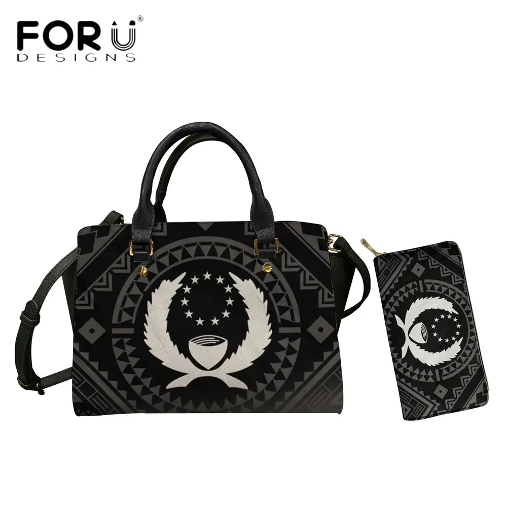 

Женская сумка-мессенджер FORUDESIGNS из ПУ кожи, полинезийский узор, с 3D-принтом, с ручкой сверху