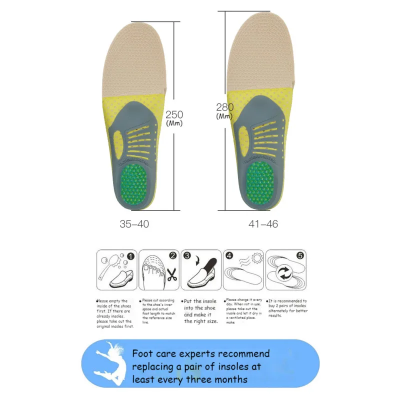 Orthopedic Insoles Orthotics Flat Foot Health Sole Pad For Shoes Insert Arch Support Pad For Plantar fasciitis Feet Care Insoles