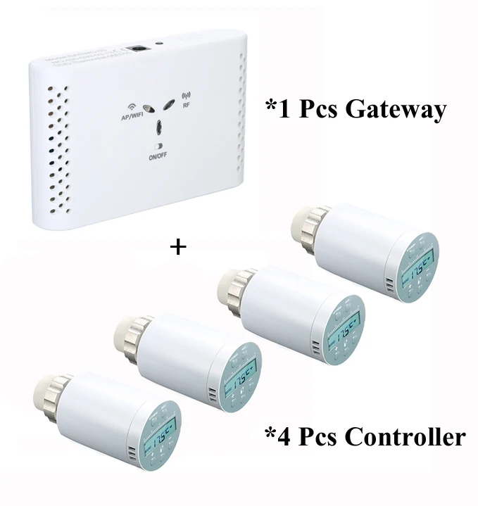 Add 4 Controller SEA801-WIFI термостат регулятор температуры нагрева и точный TRV термостатический клапан радиатора программируемый голосовой контроллер - Цвет: Add 4 Controller