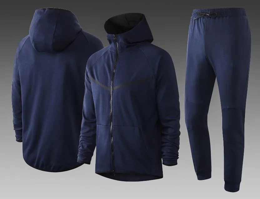 

20-21 New Men's Jacket Coat Hoodie Hooded Sweater maillot Training Tracksuit Soccer Solid Sports Survetement Suit Kits