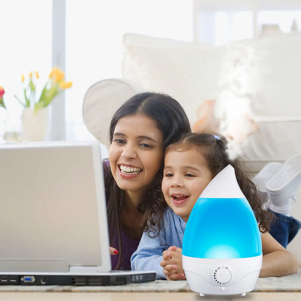 Ультразвуковой увлажнитель воздуха бесшумная работа арома-диффузор 7 цветов