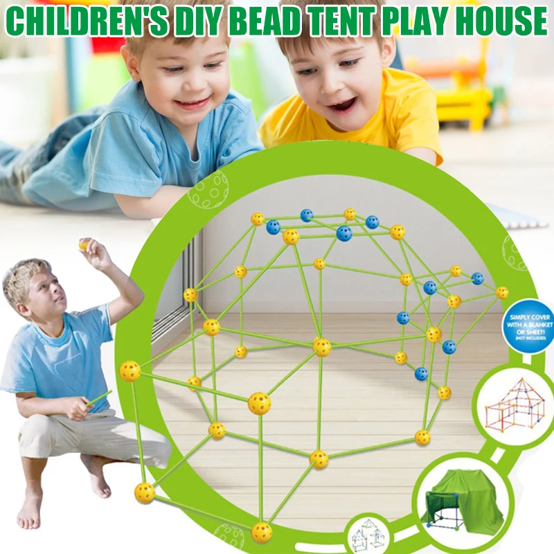 

2021 Детский конструктор кабины для мальчиков и девочек, конструктор форта с стержнями и палаткой N66