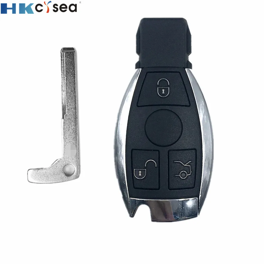 HKCYSEA 3 3+ 1 кнопка тревоги умный дистанционный Автомобильный ключ NEC BGA 315/433 МГц для Mercedes Benz MB с держателем батареи и металлическим лезвием