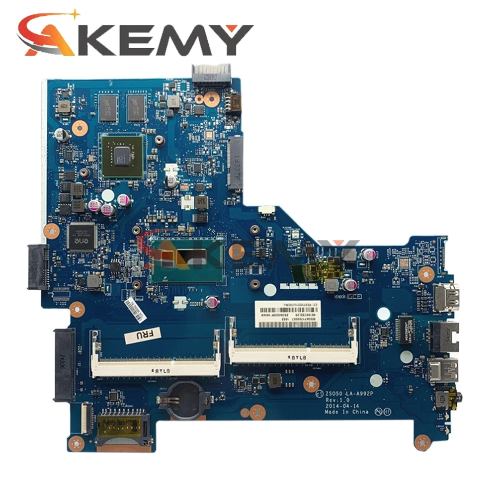 Оригинальная материнская плата для ноутбука HP 15-R с SR1EK i3-4005U 820M/2GB GPU DDR3L ZSO50 LA-A992P MB