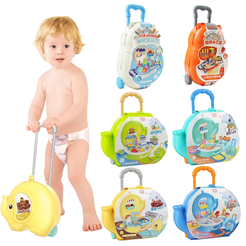 Детские забавные Имитационные игрушки чехол на колесиках с несколькими сценами