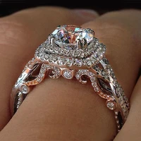 retro new jewelry luxury atmospheric crystal zircon ring goddess ring valentines day charm gift
