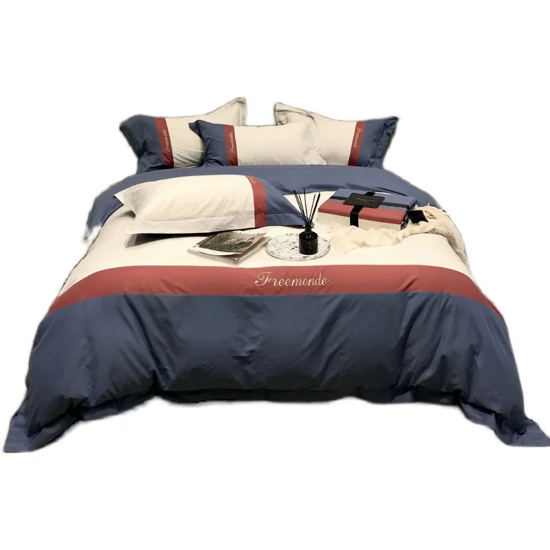 

Winter Thickened Warm 4-Piece Set Of Light Luxury Embroidered Bedding Bedclothes Home Textile Quilt Cover Bed Sheet Pure Cotton