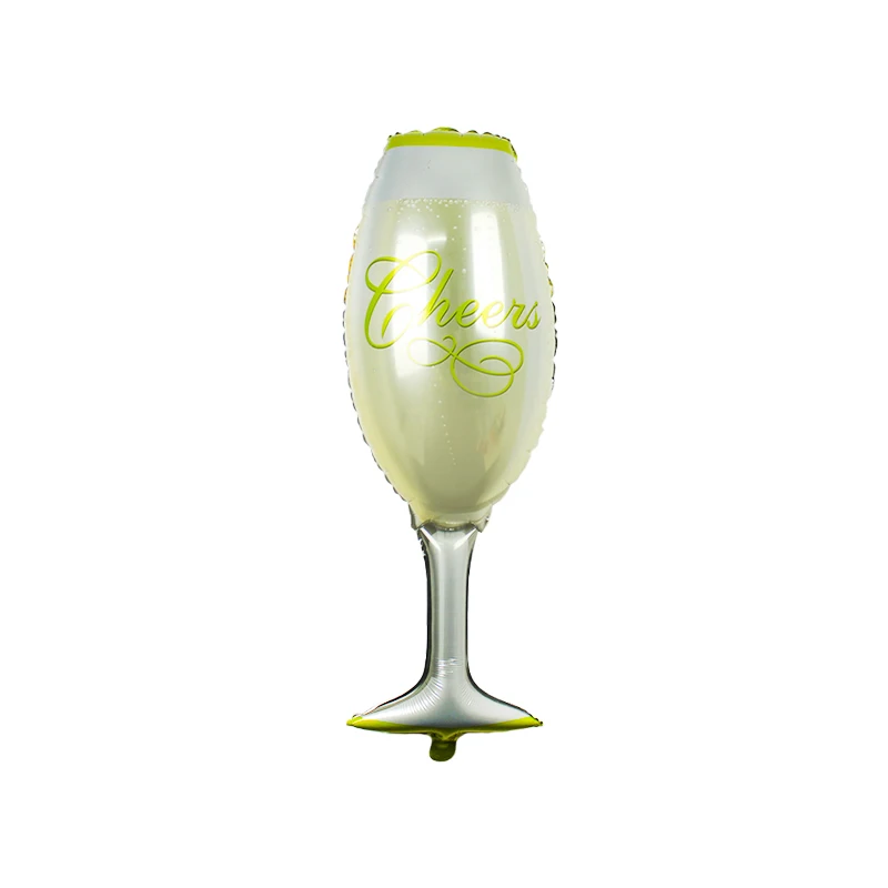 1pc Wine glass Неоновые стикеры надпись с днем рождения Фольга праздничные украшения из шаров для детей Алфавит воздушные шарики, День подарков будущей матери расходные материалы - Цвет: 1pc Wine glass