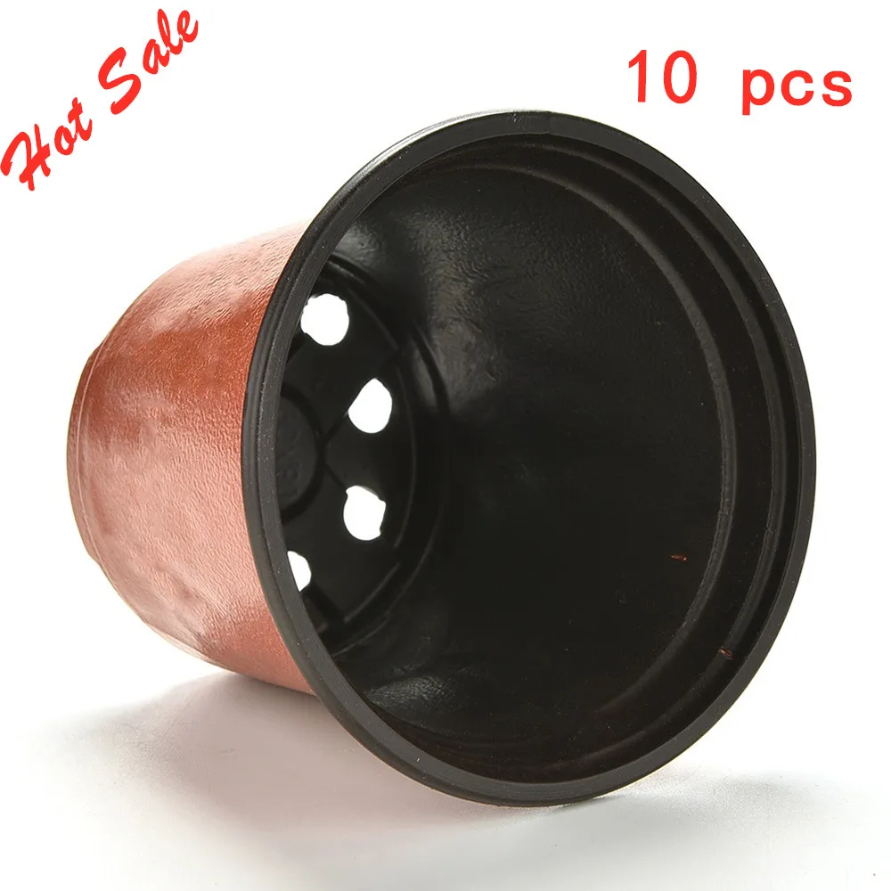 

10 шт. двухцветный пластиковый цветочный горшок для сада мини-горшок для цветов домашние цветочные горшки для сада небьющиеся пластиковые д...