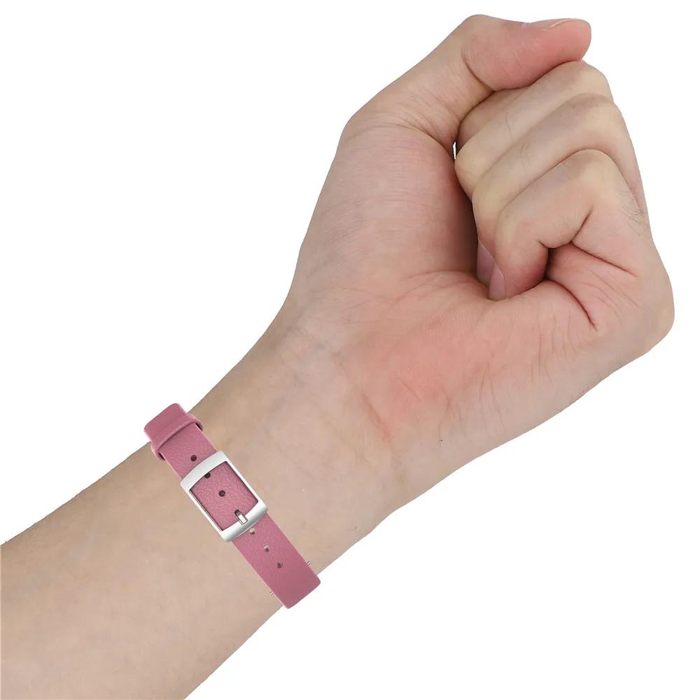 

Fashion Leather Watch Band For Huawei Honor Band 4 5i Replacement Bracelet Strap watchband with silver buckle Sports Wristbands