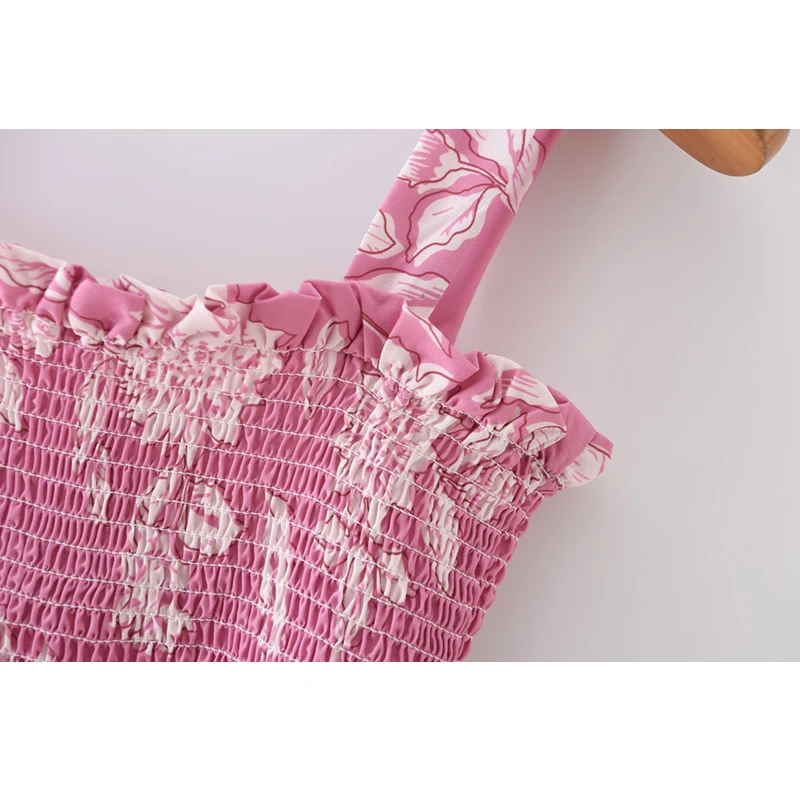 

Sexy suspender women's tie color elastic top summer New Sweet Sexy Pink versatile suspender