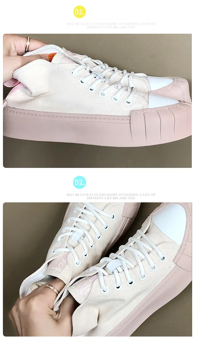 High Quality Classic Women White Canvas Shoes Spring Autumn High Top Women Platform Vulcanized Shoes Female Flat Casual Shoes