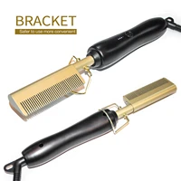 2 in 1 hot comb hair straightener dry and wet electric comb multifunctional hair curler smooth and fluffy hair styling tool