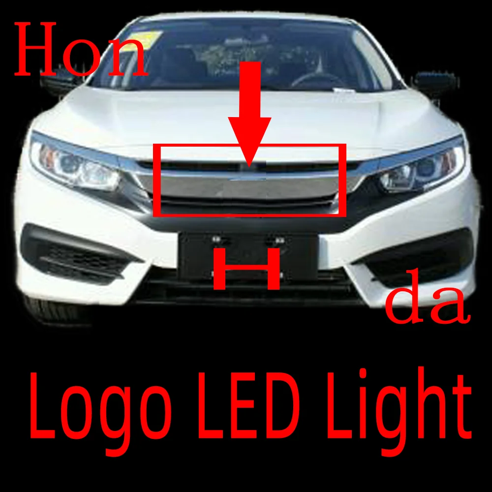 

Hon 4D Automobile LED Emblem Light Front Rear Car Badge Logo Lamp DRL Daytime Running Lamp da FIT CR Ody V ssey A CI CCORD VIC