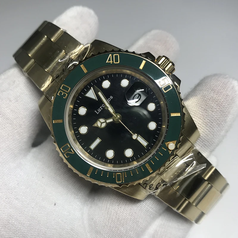 AAA 40 мм часы люксовый бренд сапфировое стекло Халк Зеленый юбилей керамический